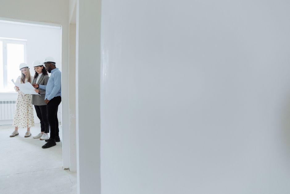 Painting contractor team at work