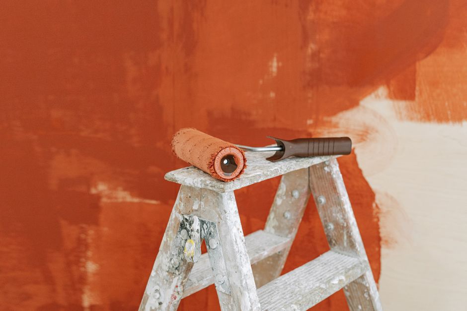 Interior painting with a roller